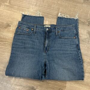 Madewell Frayed Hem Blue Jeans the perfect vintage jeans size 32